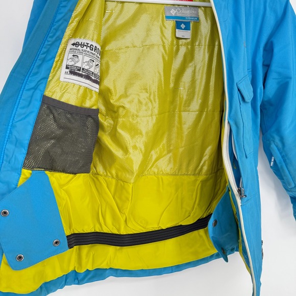 Columbia Omniheat Titanium Ski Jacket Youth XS Blue Hooded Waterproof Snow - Picture 8 of 12